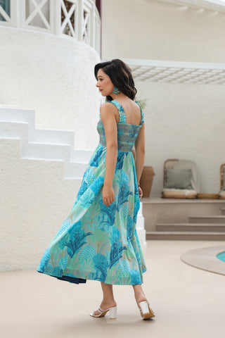 Printed Flared Women Dress