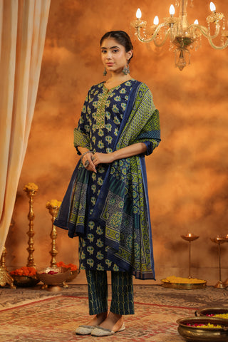 Printed Kurta Trouser Set for Women