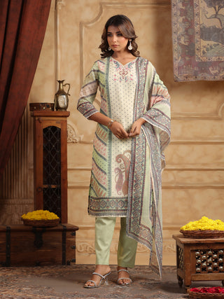 Printed Straight Kurta with Dupatta