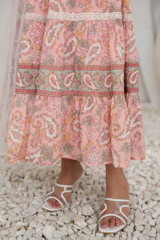 Printed cotton maxi ethnic dress