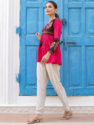 Printed cotton top for women