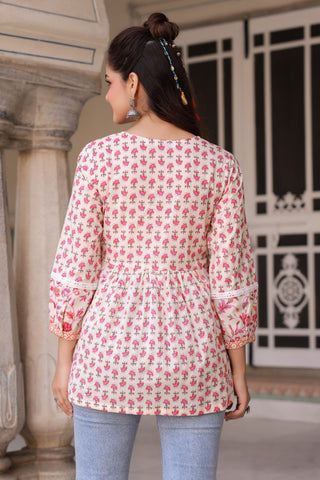 Printed ethnic cotton casual top