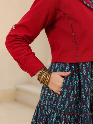 Printed flare dress set