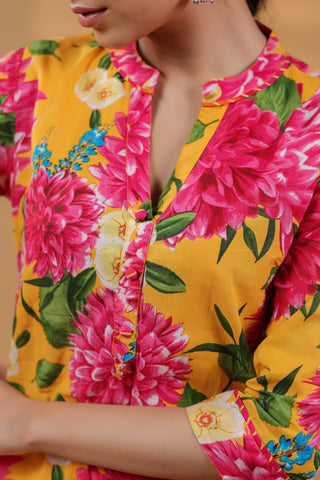 Printed handloom kurta