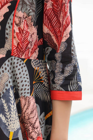 Printed long cotton ethnic dress