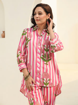 Printed shirt trousers set