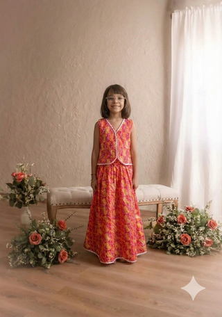 Printed two-piece clothing set for girls