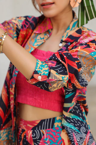 Pure Cotton Crop Top Set