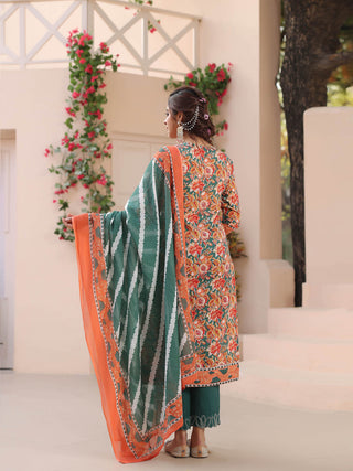 Pure Cotton Green Kurta Set