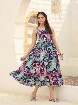 Pure Cotton Purple Dress