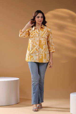 Pure Cotton Shirt Style Top