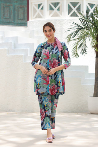Pure Cotton Tropical Tunic Co-ord Set