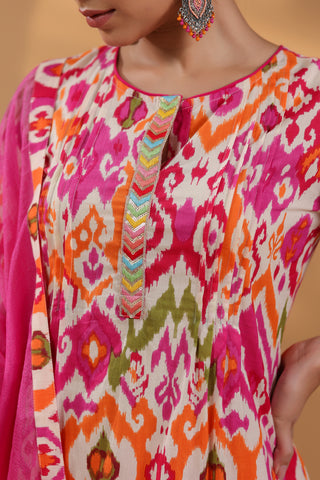 Pure cotton pink kurta set