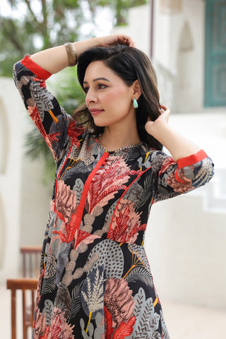 Pure cotton tropical maxi dress