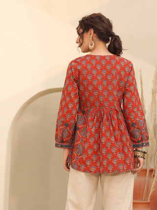 Red Stylish Printed Top