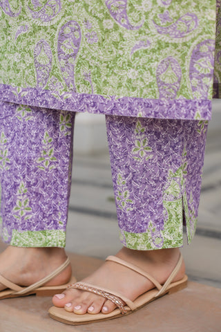 Regular fit printed kurta set for women