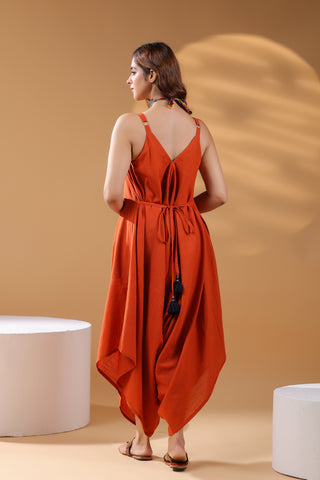 Rust Summer Cotton Jumpsuit