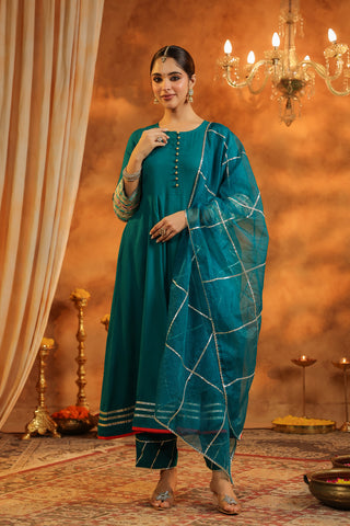 Women Regular Gotta Patti Kurta with Trousers & Dupatta