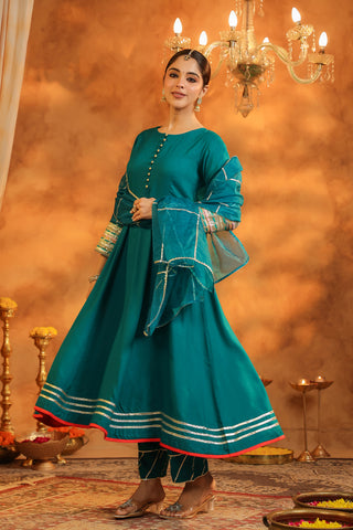 Women Regular Gotta Patti Kurta with Trousers & Dupatta