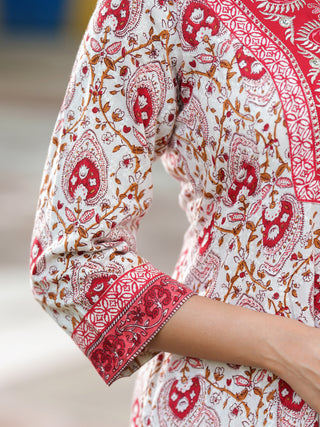 Women Ethnic Motifs Printed Pure Cotton Kurta with Trousers & Dupatta