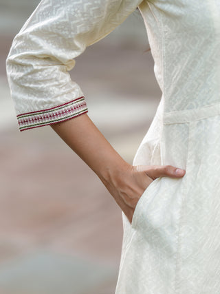 Women Embroidered Regular Sequinned Cotton Kurta with Trousers & Dupatta