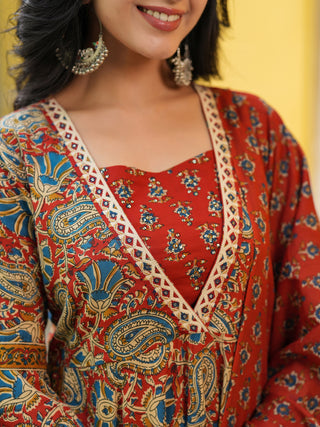 Women Printed Regular Pure Cotton Kurta With Trousers & Dupatta