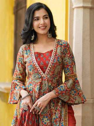 Women Printed Regular Pure Cotton Kurta With Trousers & Dupatta