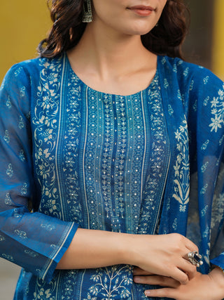 Women Ethnic Motifs Printed Regular Kurta with Trousers & Dupatta