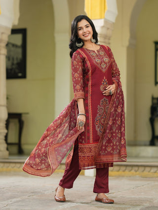 Women Ethnic Motifs Printed Kurta with Trousers & Dupatta