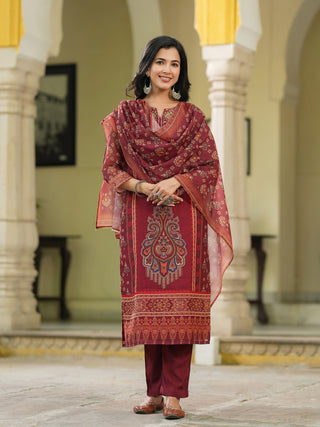 Women Ethnic Motifs Printed Kurta with Trousers & Dupatta
