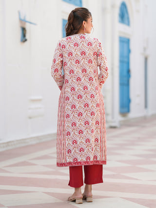 Women Floral Printed Daily Cotton A-Line Kurta