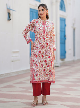 Women Floral Printed Daily Cotton A-Line Kurta