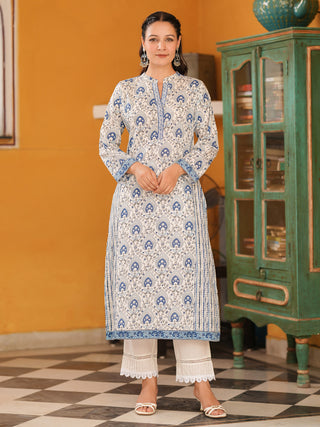 Women Floral Printed Daily Cotton A-Line Kurta