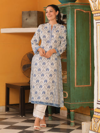 Women Floral Printed Daily Cotton A-Line Kurta
