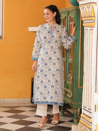Women Floral Printed Daily Cotton A-Line Kurta