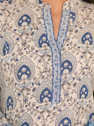 Women Floral Printed Daily Cotton A-Line Kurta