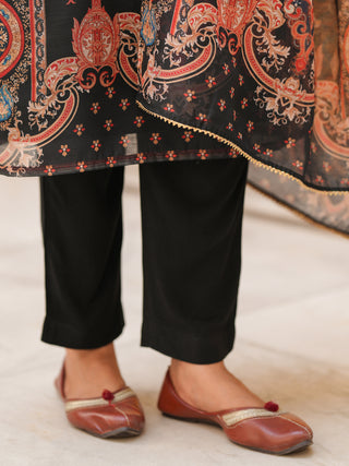 Women Sequinned Chanderi Cotton Kurta with Trousers & Dupatta