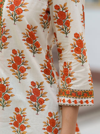 Women Floral Printed Pure Cotton Regular Top