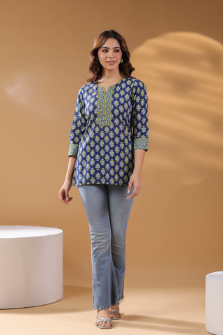 Women Ethnic Motifs Printed Pure Cotton Top