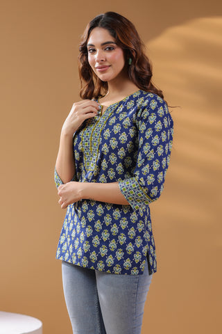 Women Ethnic Motifs Printed Pure Cotton Top