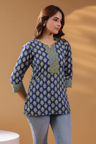 Women Ethnic Motifs Printed Pure Cotton Top