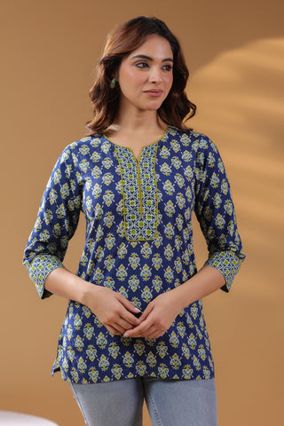 Women Ethnic Motifs Printed Pure Cotton Top