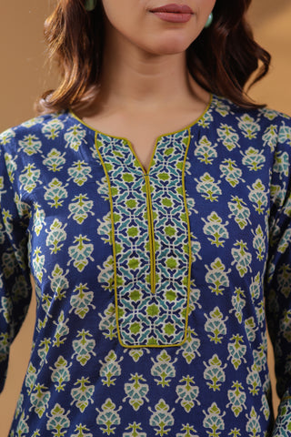 Women Ethnic Motifs Printed Pure Cotton Top