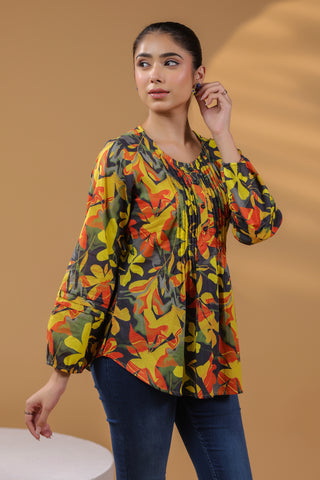 Women Floral Printed Cotton Top