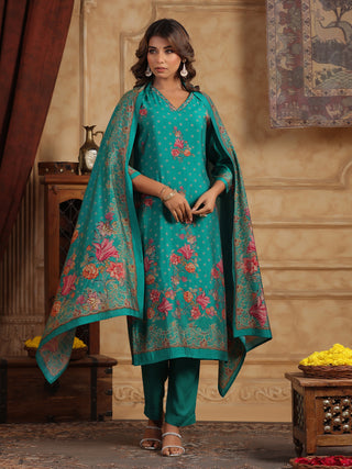 Ethnic Motifs Printed Kurta With Trousers & Dupatta