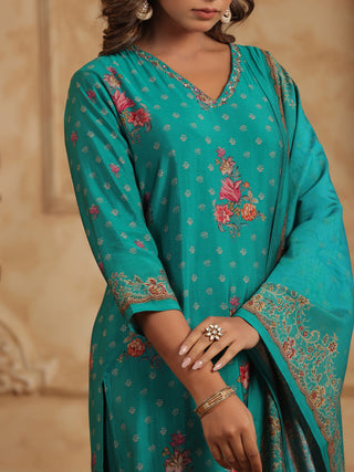 Ethnic Motifs Printed Kurta With Trousers & Dupatta