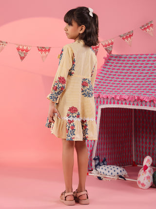 Girls Floral Printed Pure Cotton Dress