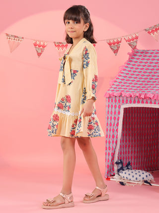 Girls Floral Printed Pure Cotton Dress