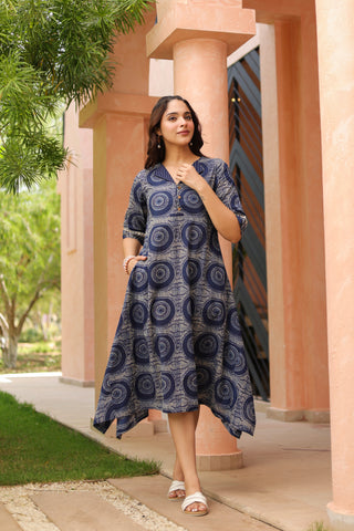 women fit and flare dress Women Fit & Flare Midi Ethnic Dress – Rain & Rainbow
