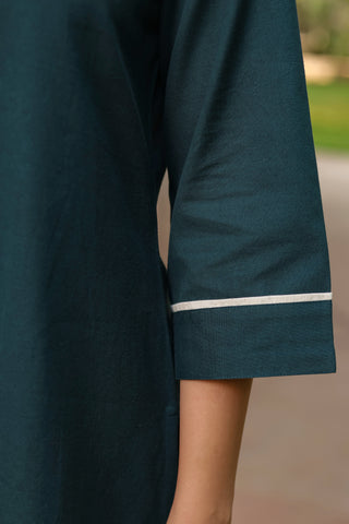 V-Neck Pure Cotton Tunic With Trouser